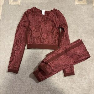 Fabletics Red Snake Print Leggings Set